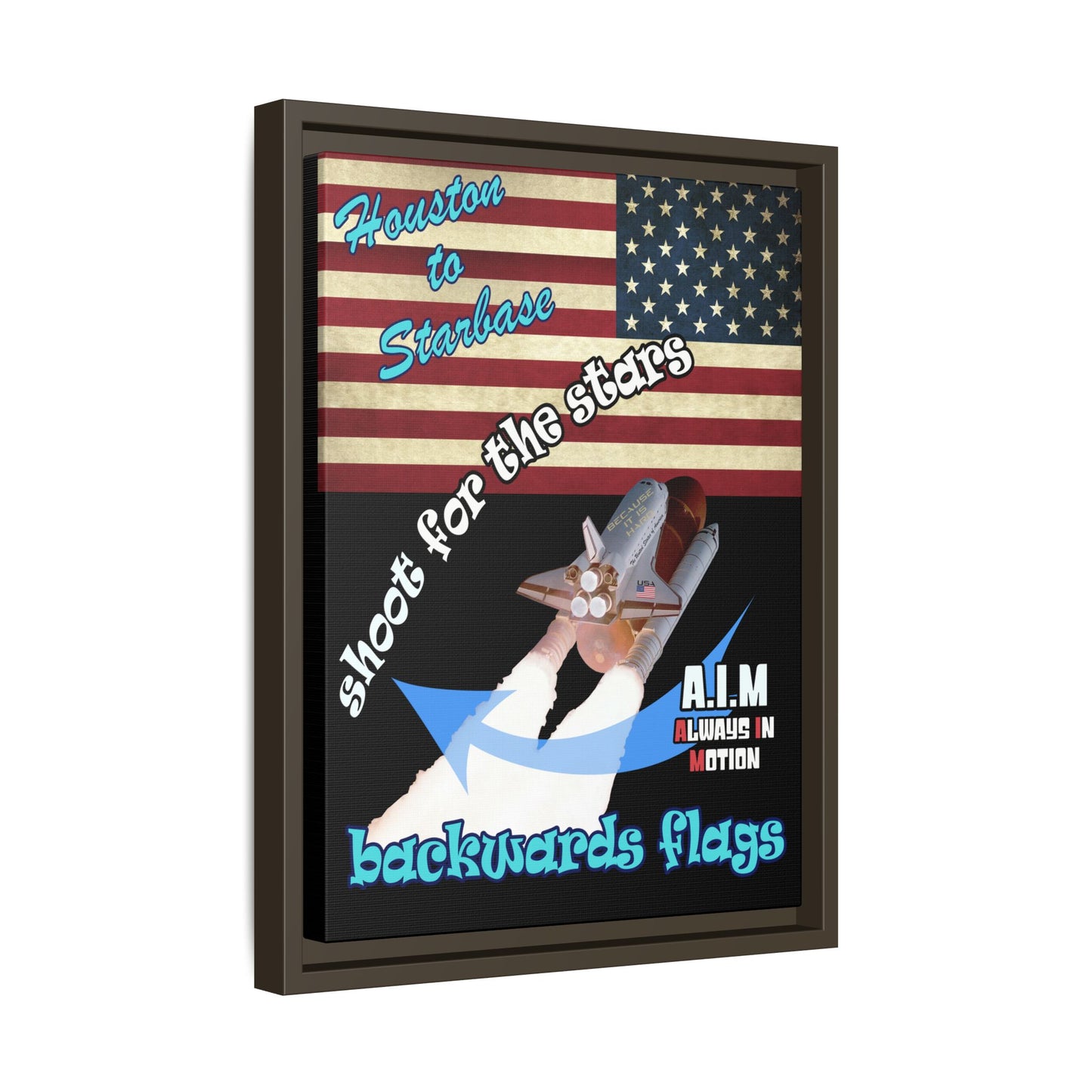shoot for the stars - framed canvas art (black)