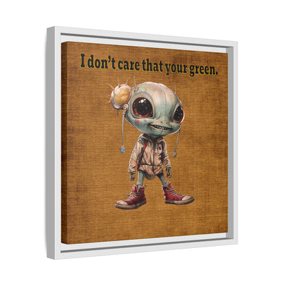I don't care that your green - framed canvas art (brown papyrus)