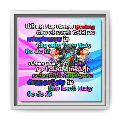 doggystyle - framed canvas art (light blue-pink wave)