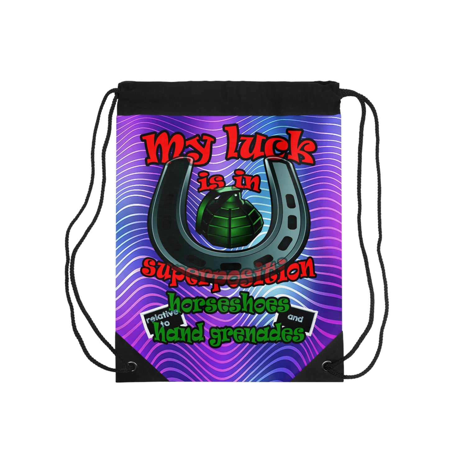 my luck - Drawstring Bag (purple wave)