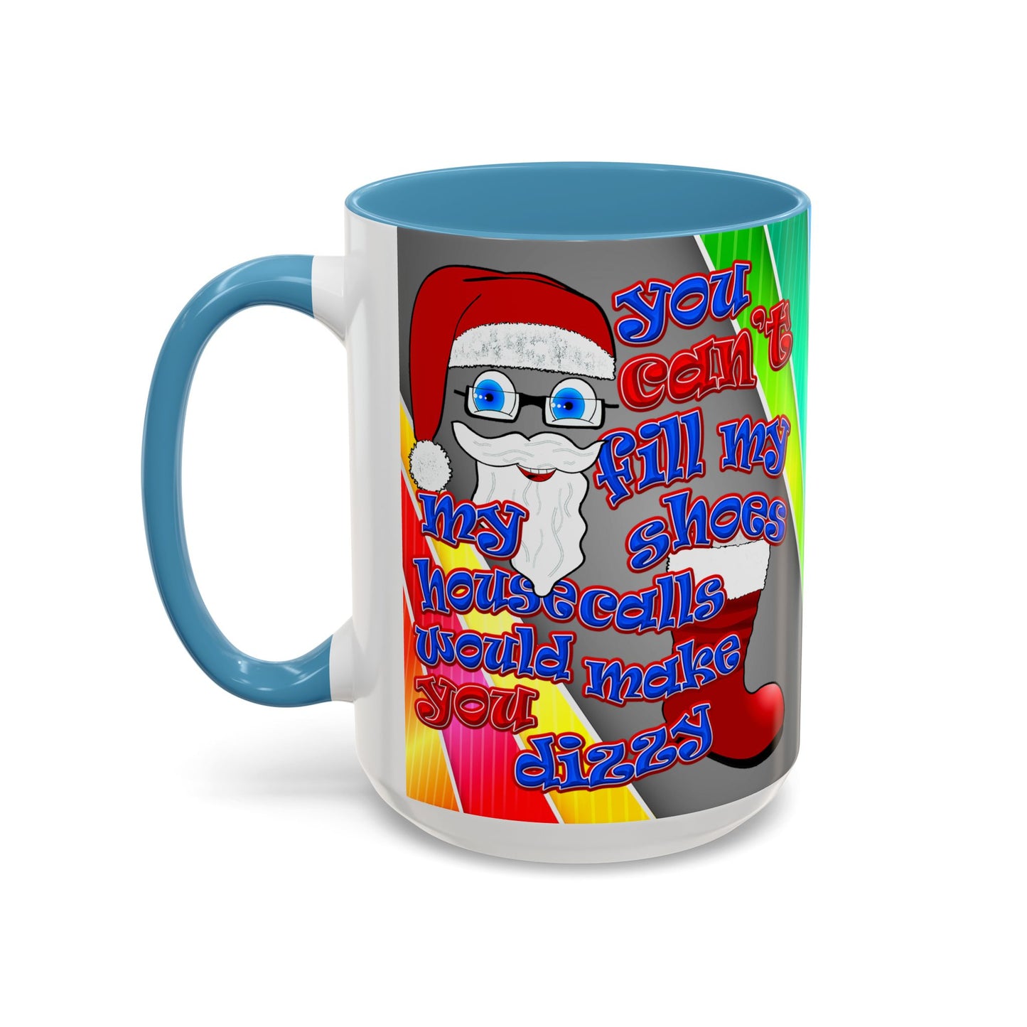 santa's shoes - Accent Mug (rainbow split)