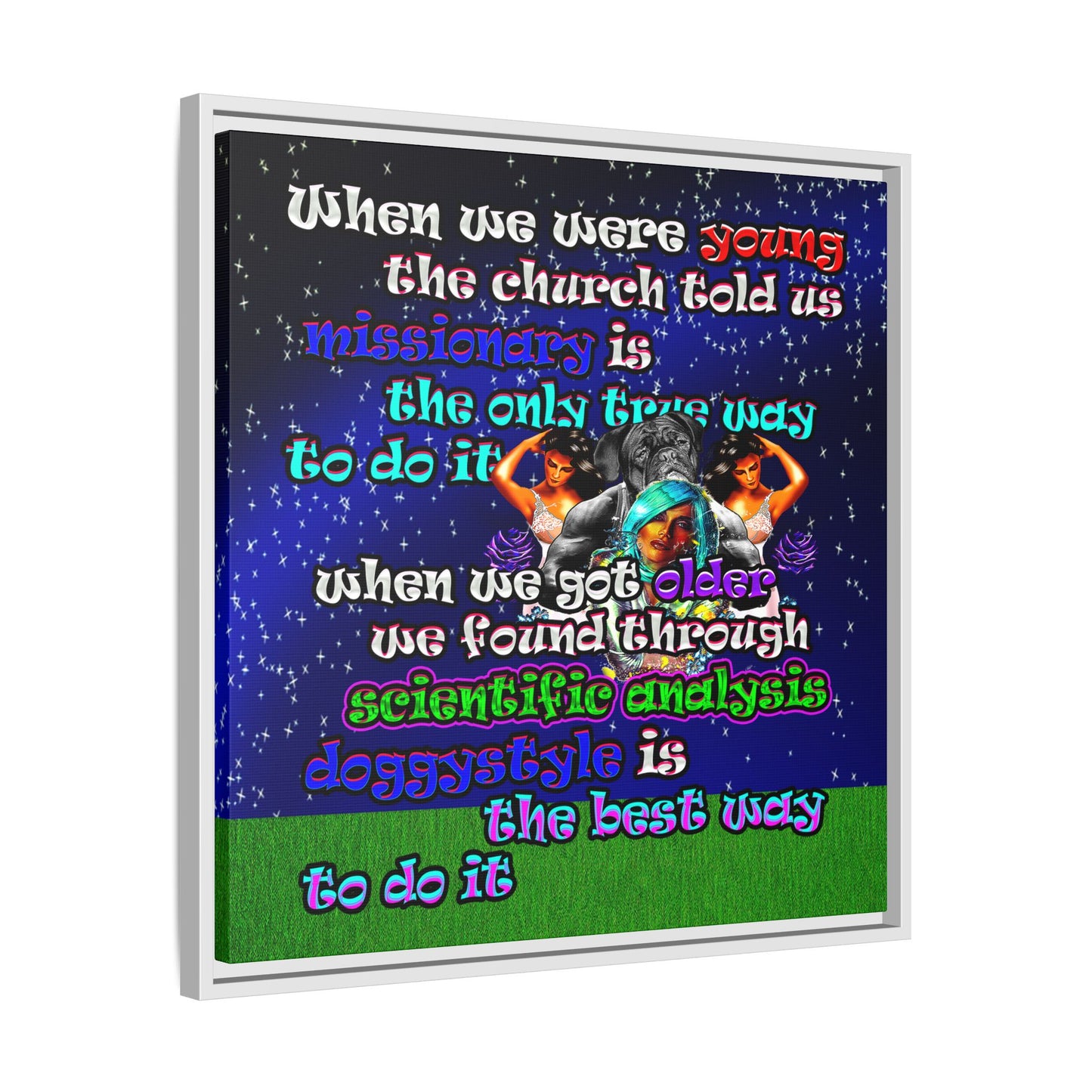 doggystyle - framed canvas art ('snoops' background)