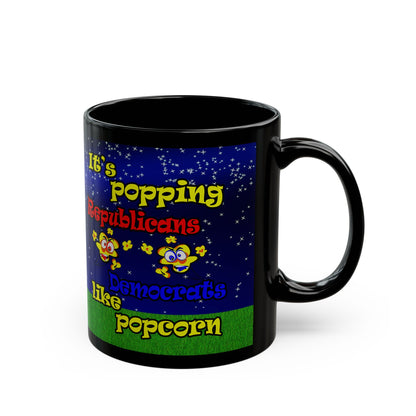 popping like popcorn - Black Mug ('snoops' background)