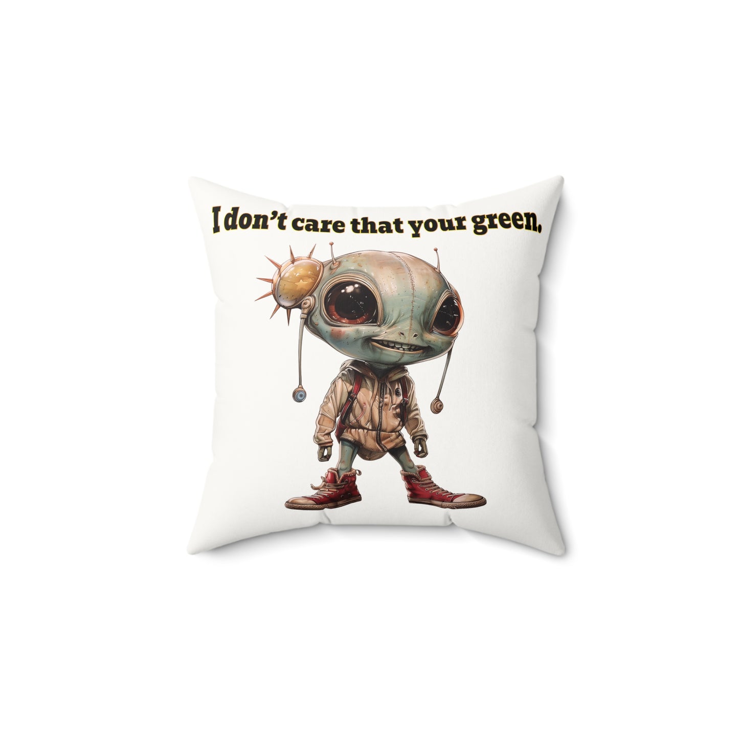 I don't care that your grey - Faux Suede Square Pillow - (white)