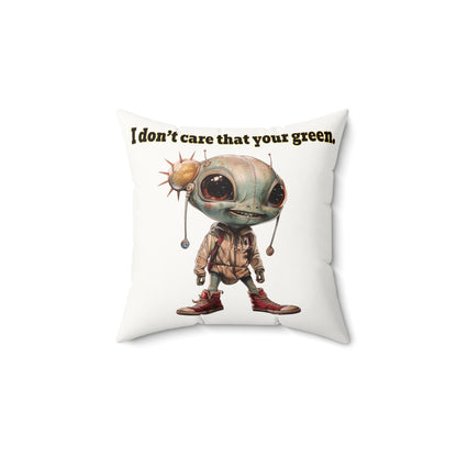 I don't care that your grey - Faux Suede Square Pillow - (white)