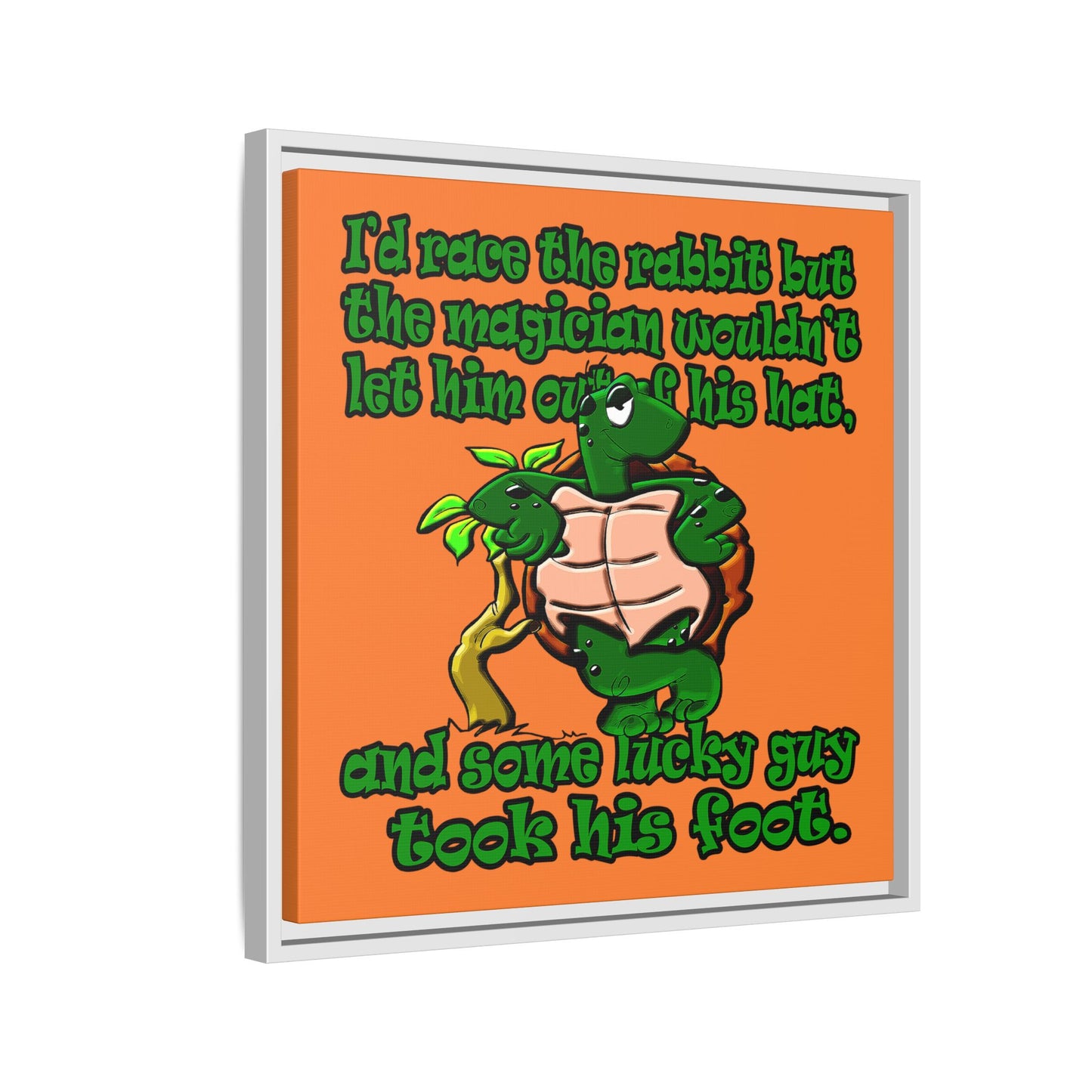 turtle race - framed canvas art (crusta)
