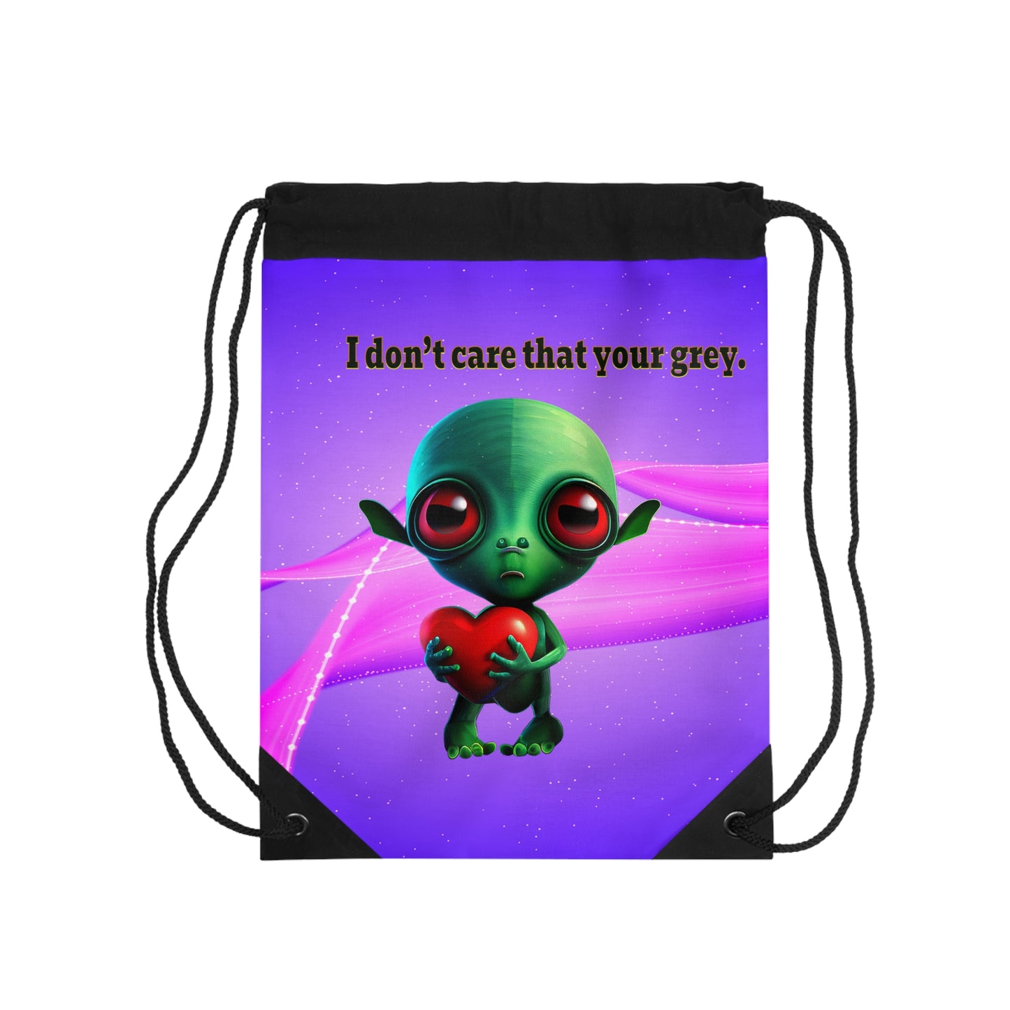 I don't care that your grey - Drawstring Bag (purple-pink wave)