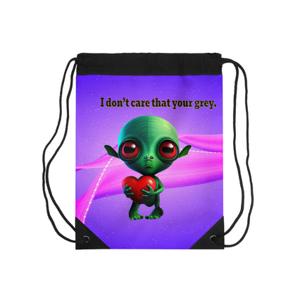 I don't care that your grey - Drawstring Bag (purple-pink wave)