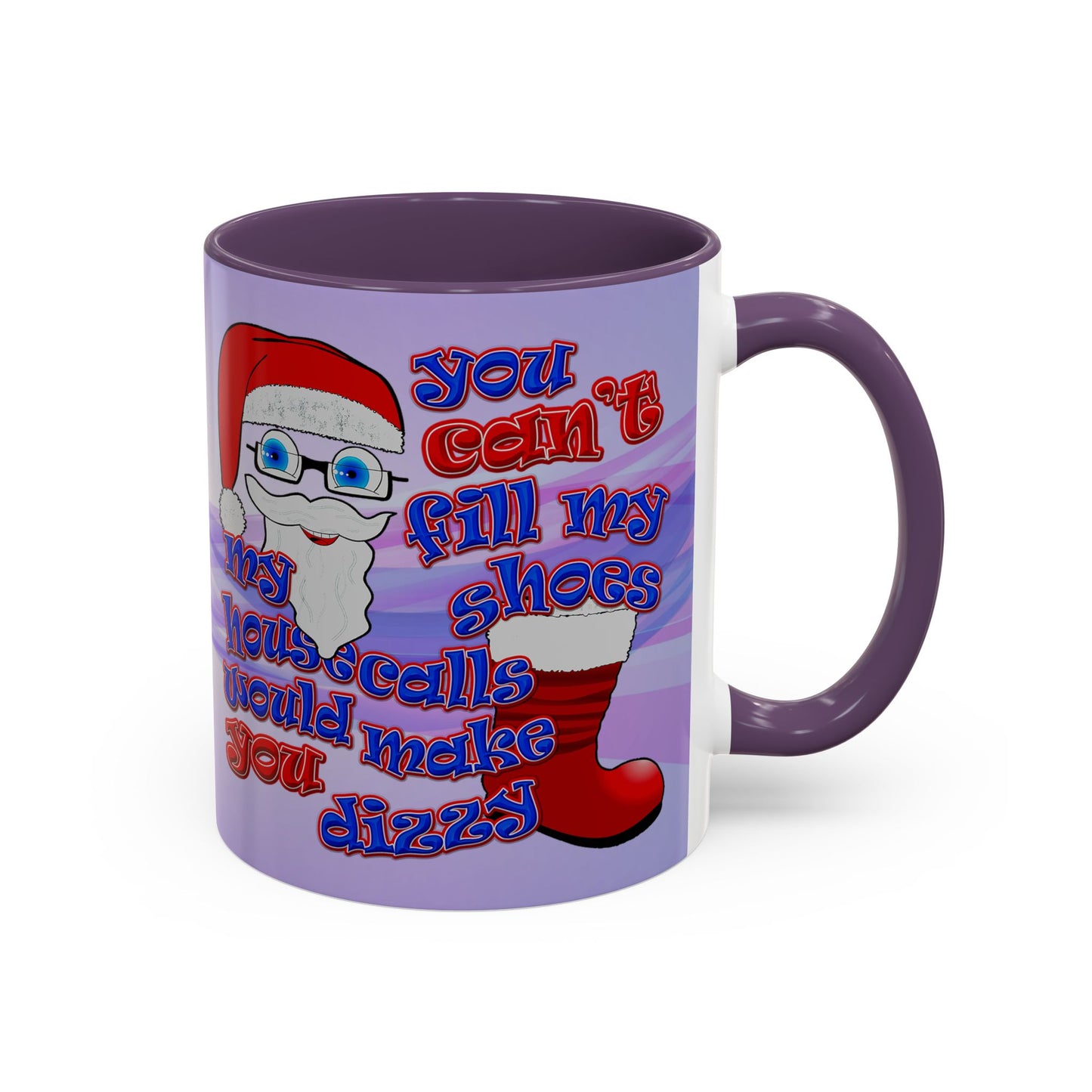 santa's shoes - Accent Mug (light blue-pink wave)