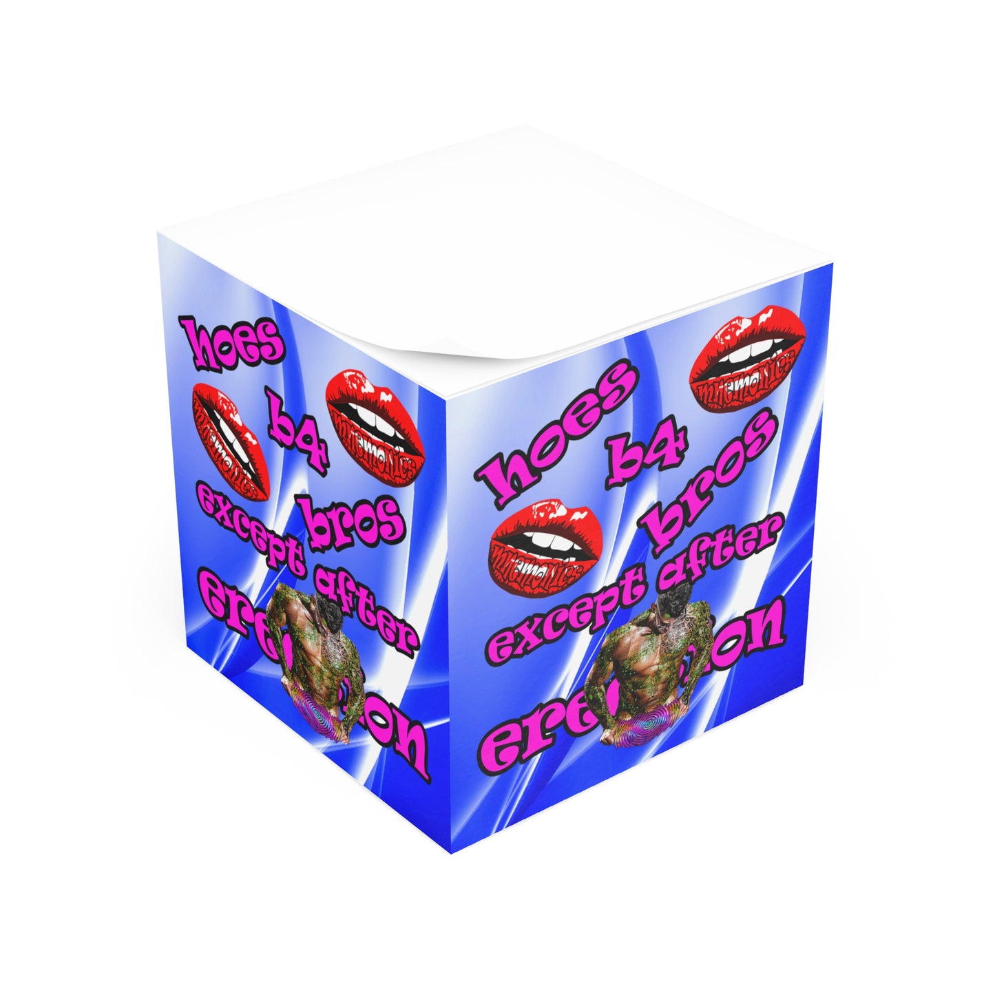 hoes b4 bros - note cube (blue-white wave)