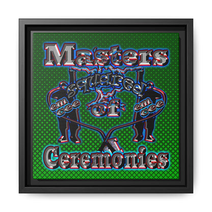 em cee squared - framed canvas art (logo green)