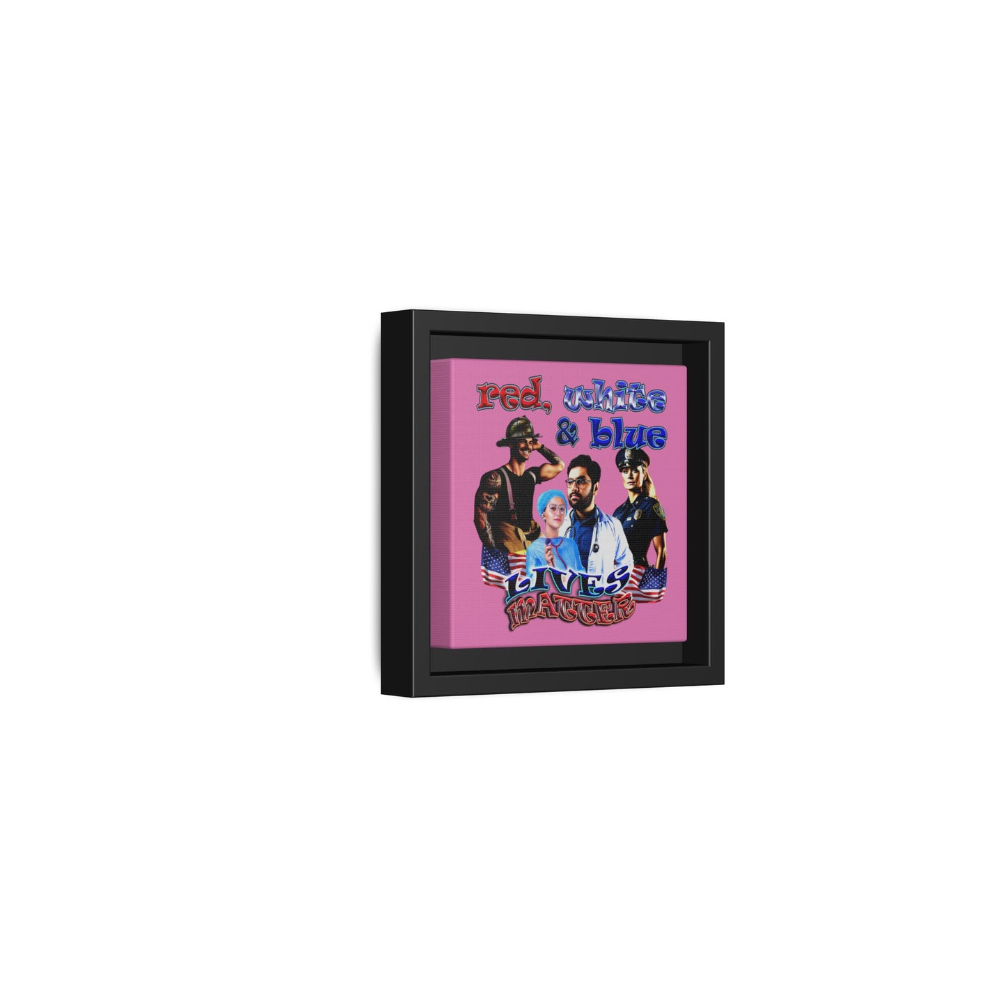 rw&b lives matter - framed canvas art (light pink)