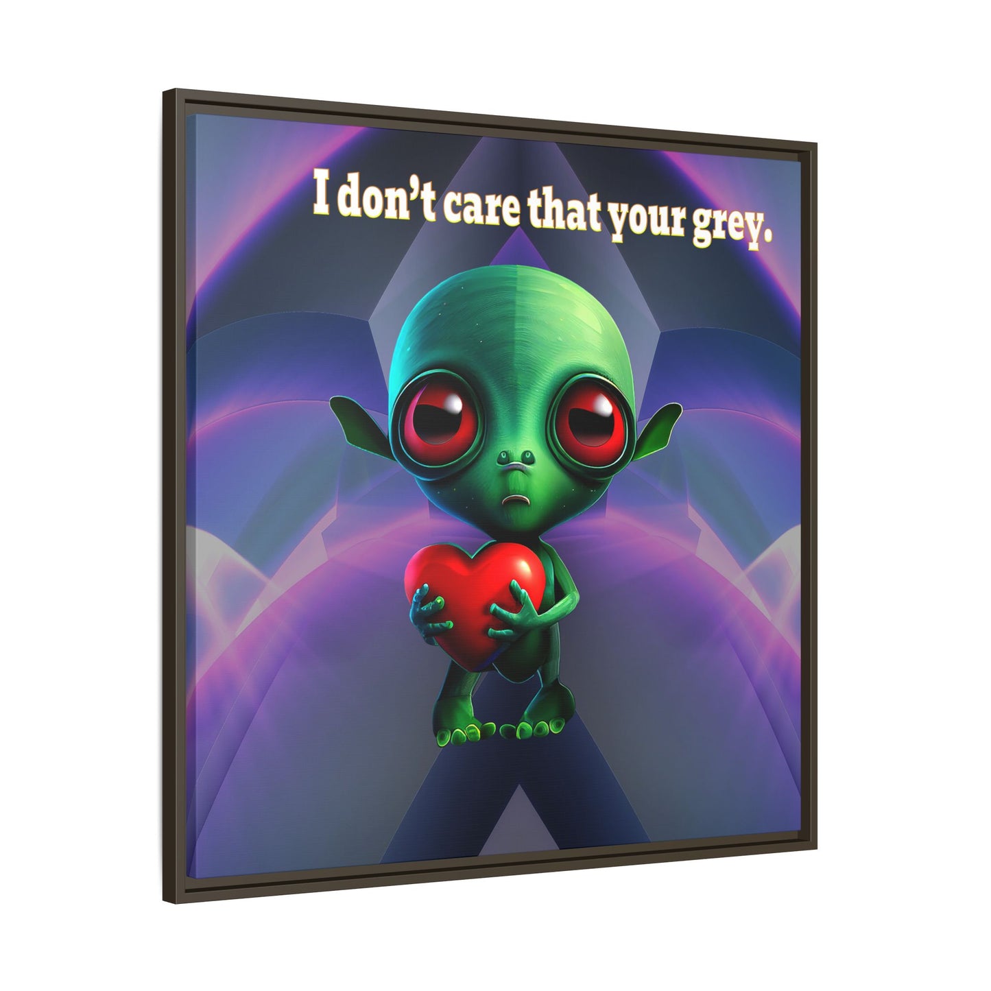 I don't care that your grey - framed canvas art (grey-pink wave)