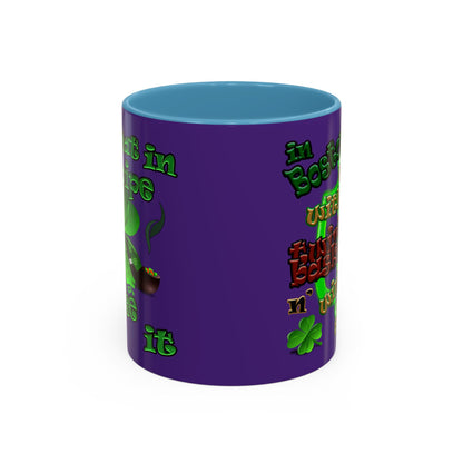 celtics logo - Accent Mug (purple)