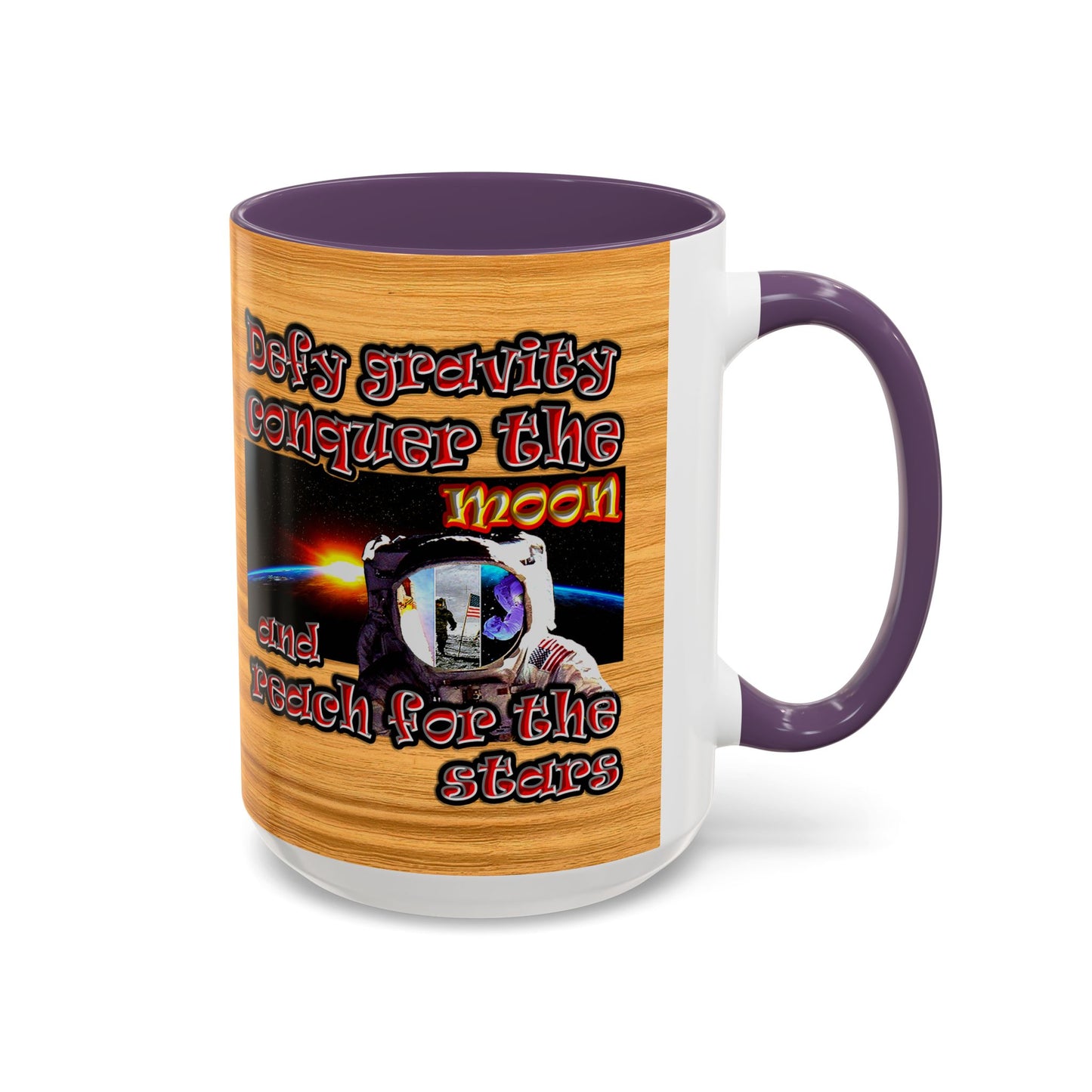 defy conquer reach - Accent Mug (butterscotch wood finish)