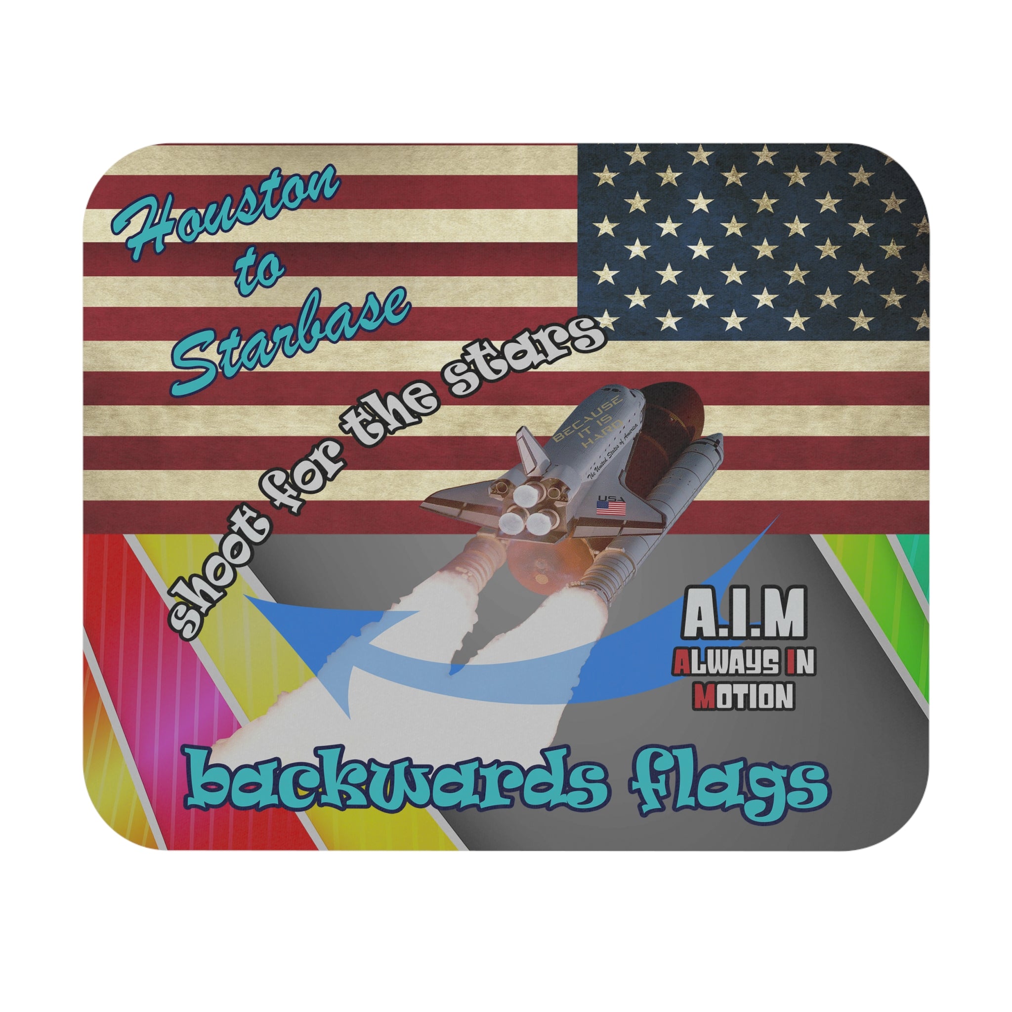 shoot for the stars - Mouse Pad (Rectangle) - (rainbow split)