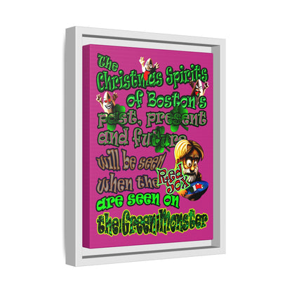 christmas spirits of boston - framed canvas art (pink)