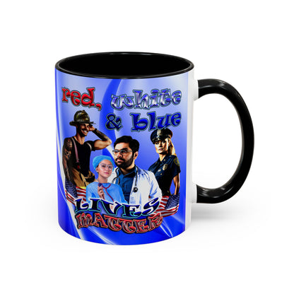 rw&b lives matter - Accent Mug (blue-white wave)