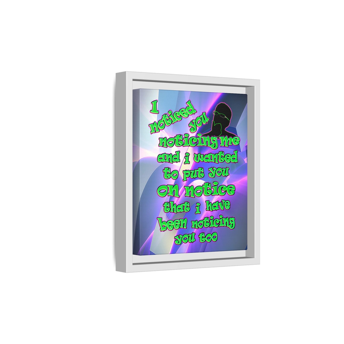 noticed you noticing - framed canvas art (grey-pink wave)