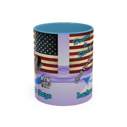 shoot for the stars - Accent Mug (light blue-pink wave)