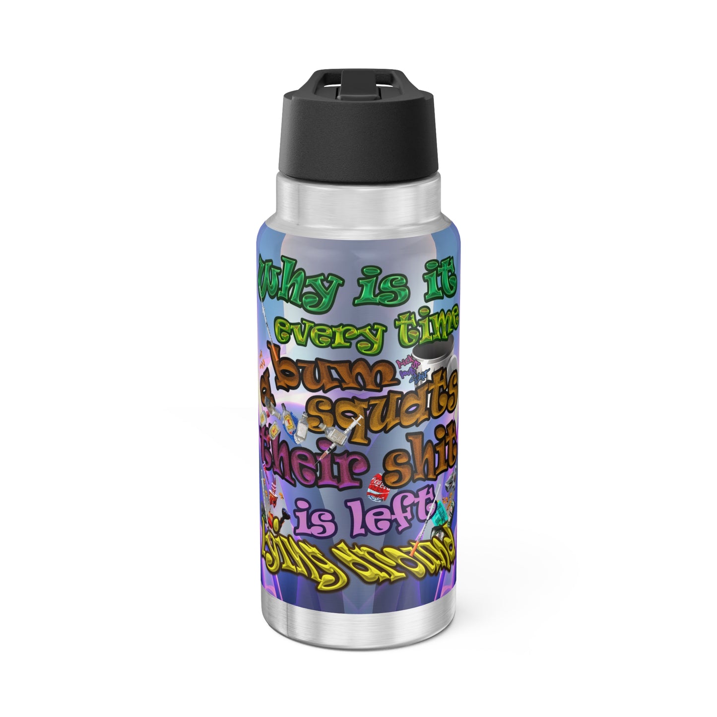 the bum's shit - Gator Tumbler, 32oz (grey-pink wave)