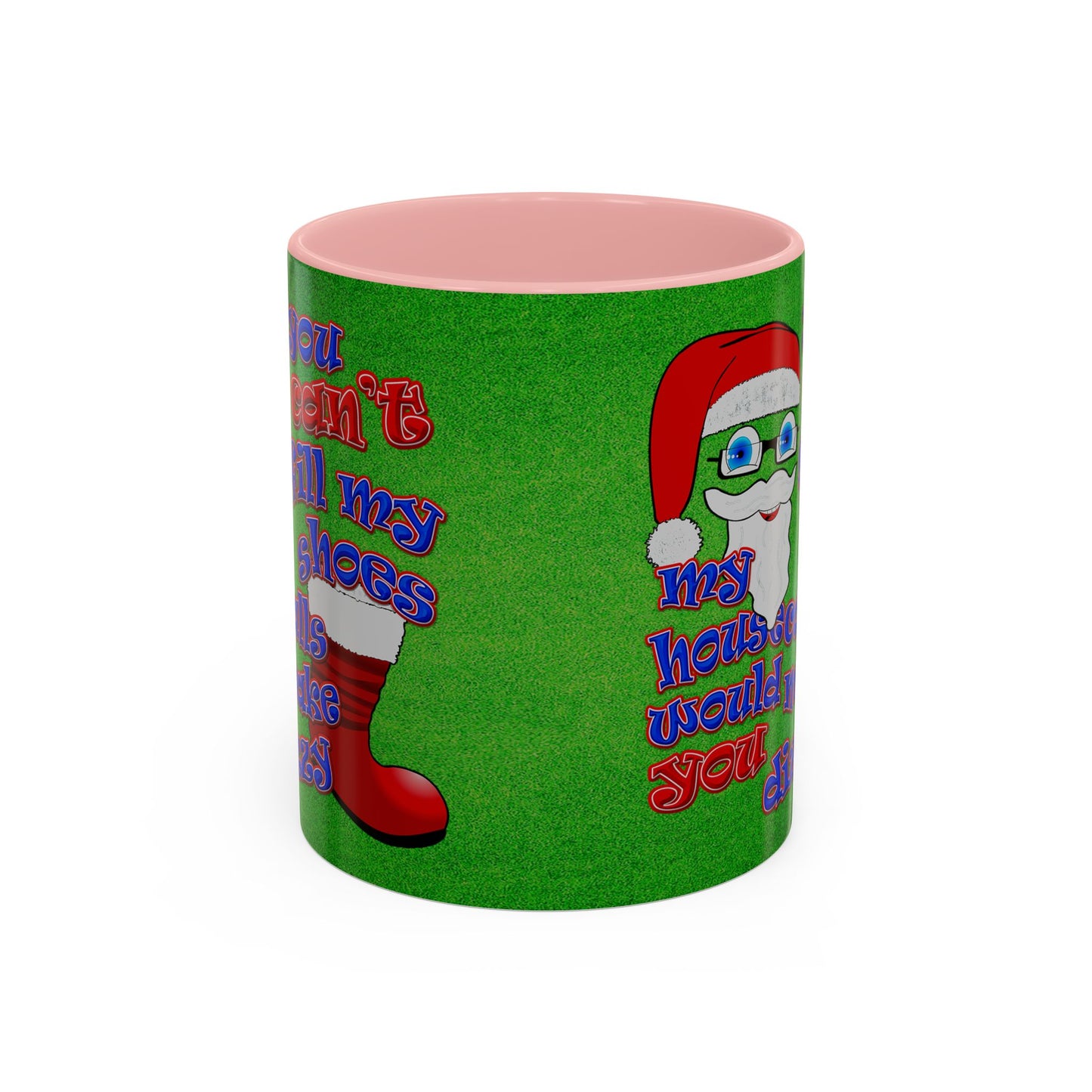 santa's shoes - Accent Mug (green turf)