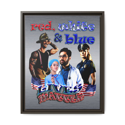rw&b lives matter - framed canvas art (brushed nickel)