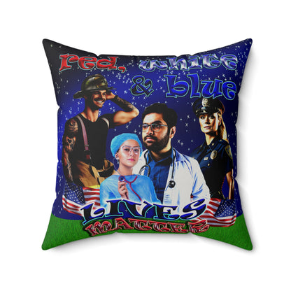 rw&b lives matter - Faux Suede Square Pillow - ('snoops' background)