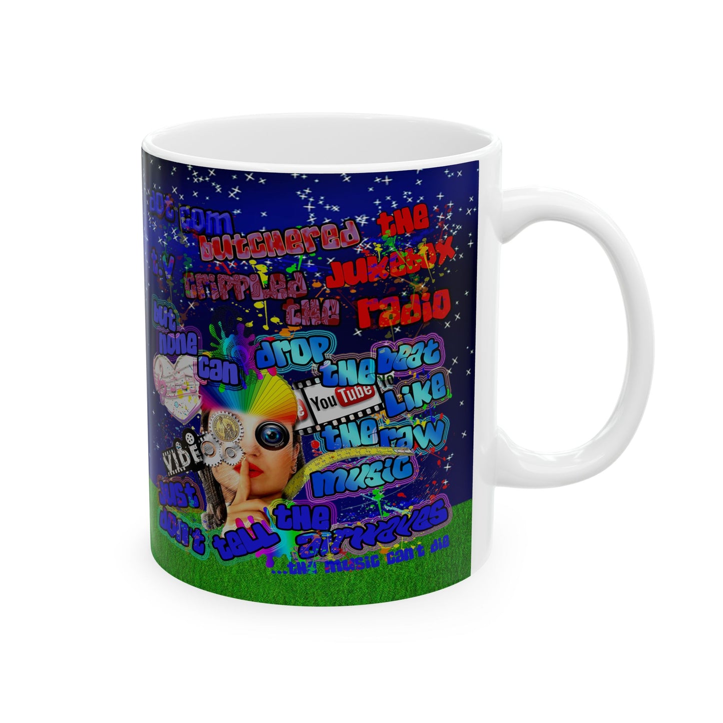 drop the beat - White Mug ('snoops' background)