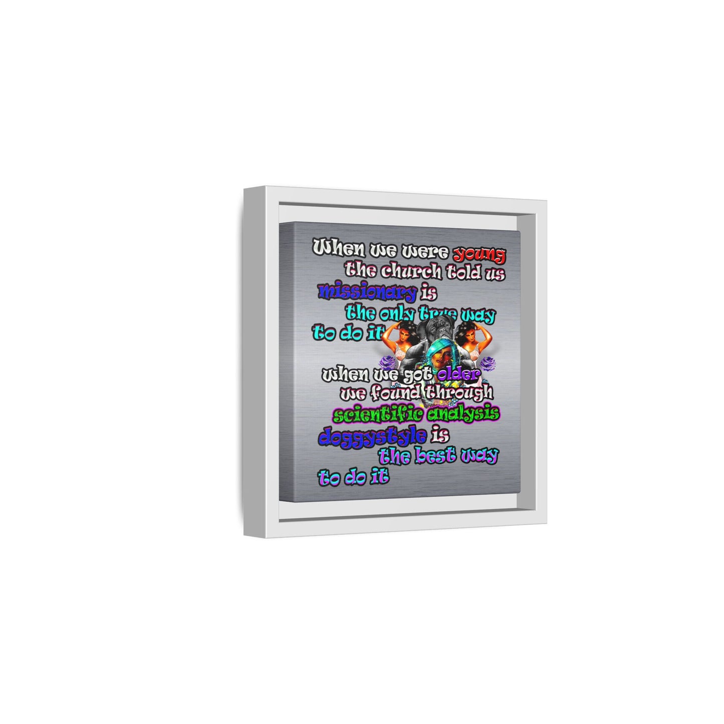 doggystyle - framed canvas art (brushed nickel)