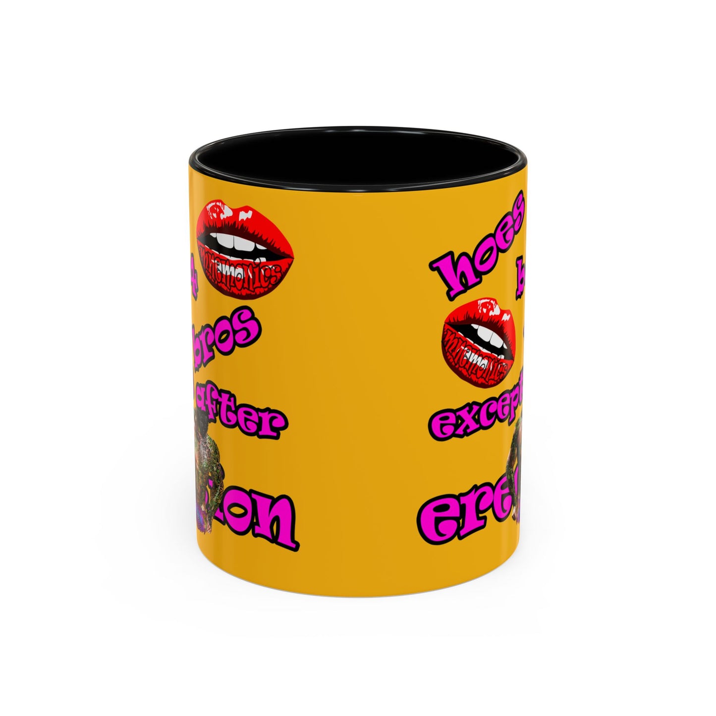hoes b4 bros - Accent Mug (yellow)