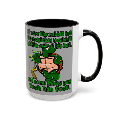 turtle race - Accent Mug (light grey)