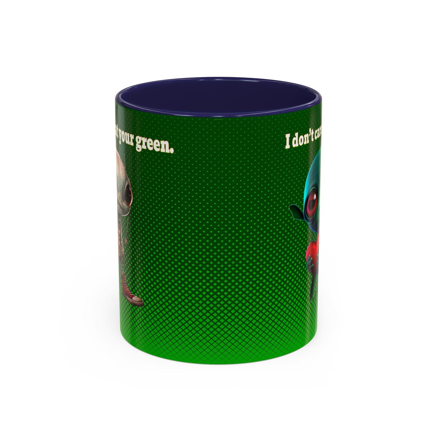 I don't care that your grey - Accent Mug (logo green)