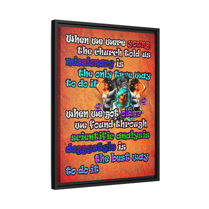 doggystyle - framed canvas art (burnt orange)