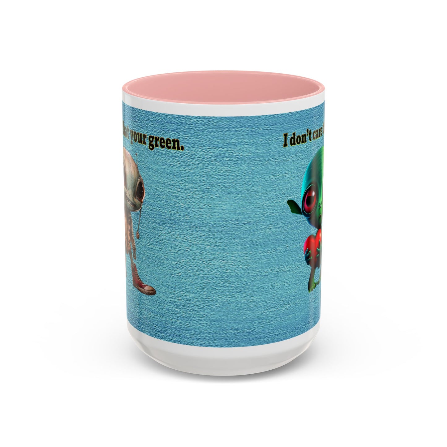 I don't care that your grey - Accent Mug (faded blue)