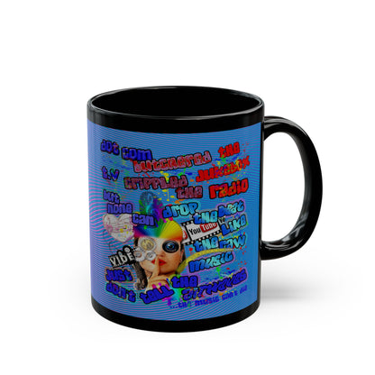 drop the beat - Black Mug (light blue-purple wave)