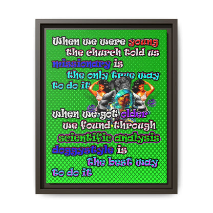 doggystyle - framed canvas art (logo green)