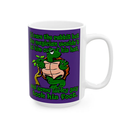 turtle race - White Mug (purple)