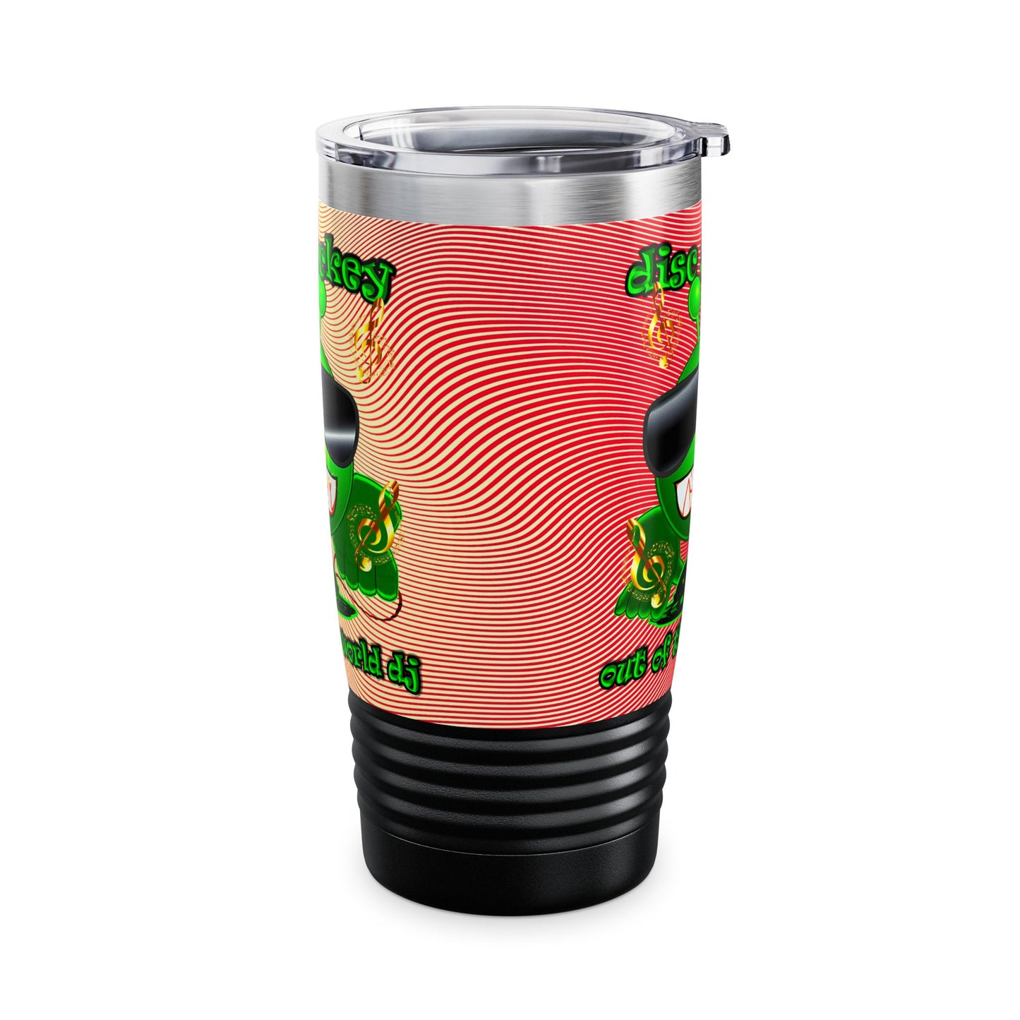 disc jockey - Ringneck Tumbler, 20oz (yellow-orange wave)