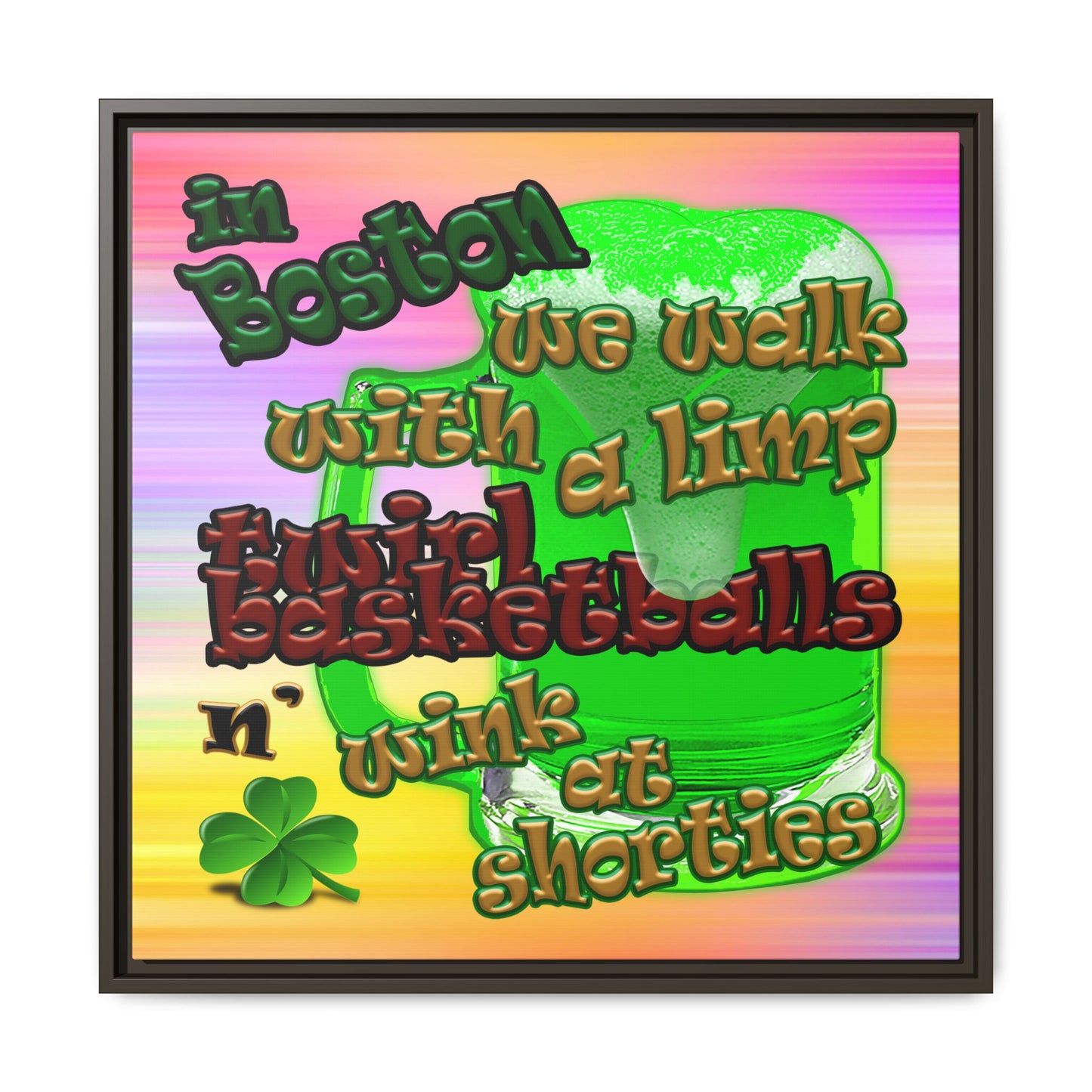 celtics logo - framed canvas art (color blur)
