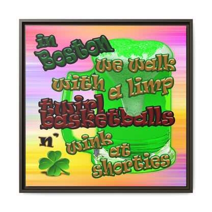 celtics logo - framed canvas art (color blur)
