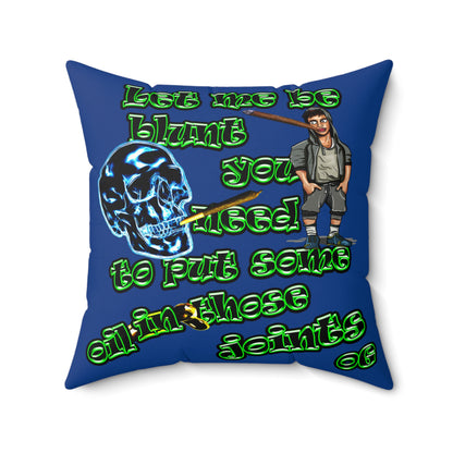 og - Faux Suede Square Pillow - (dark blue)