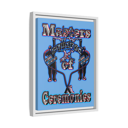 em cee squared - framed canvas art (light blue)
