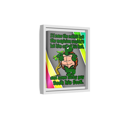 turtle race - framed canvas art (rainbow split)