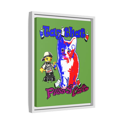 tag that - framed canvas art (green)
