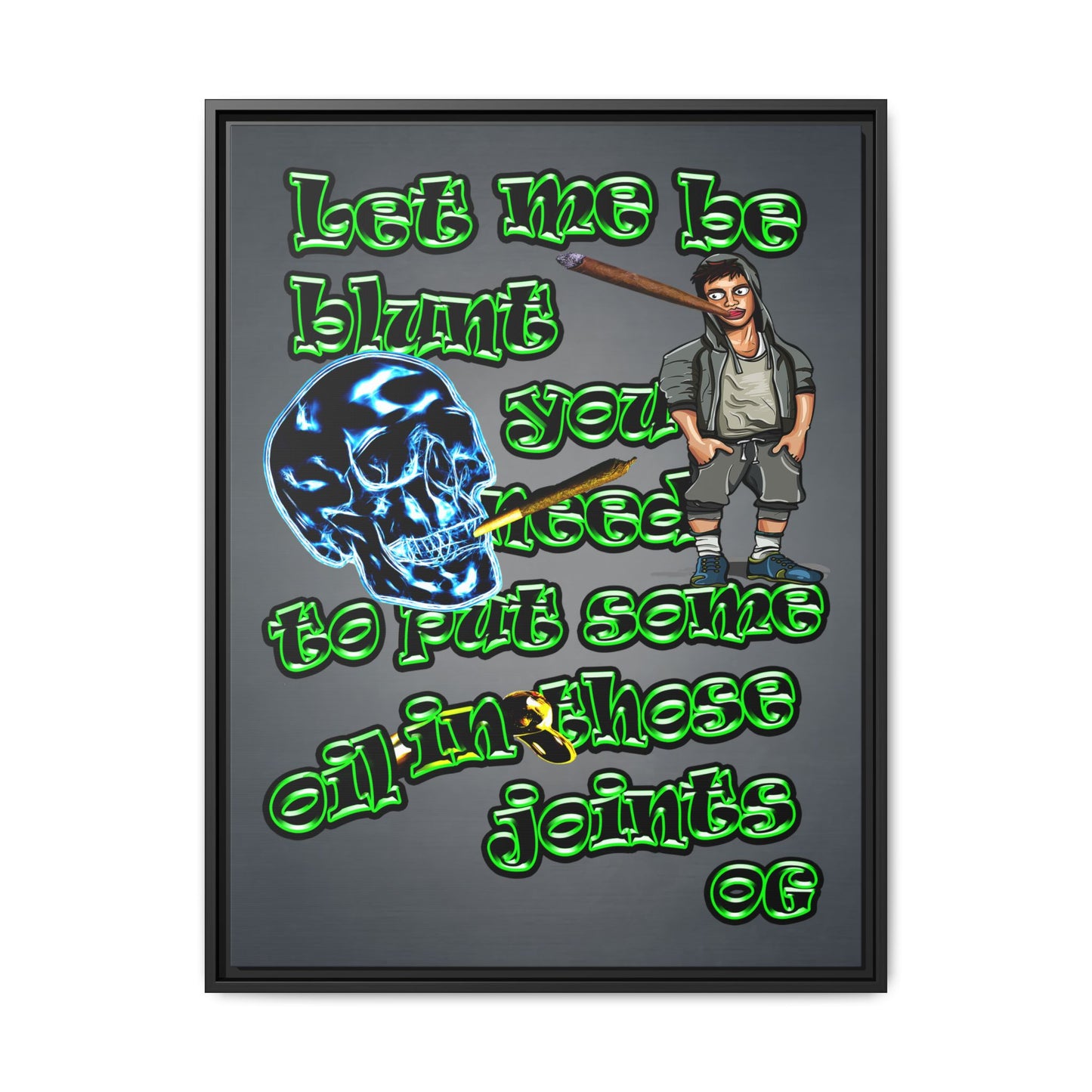 og - framed canvas art (grey-light grey)