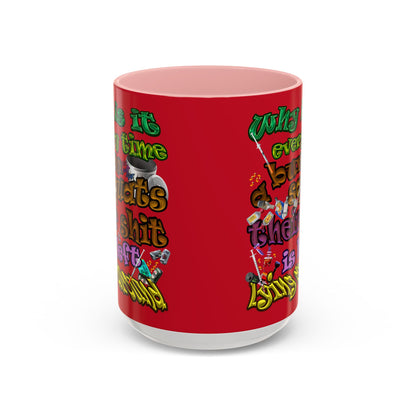 the bum's shit - Accent Mug (dark red)