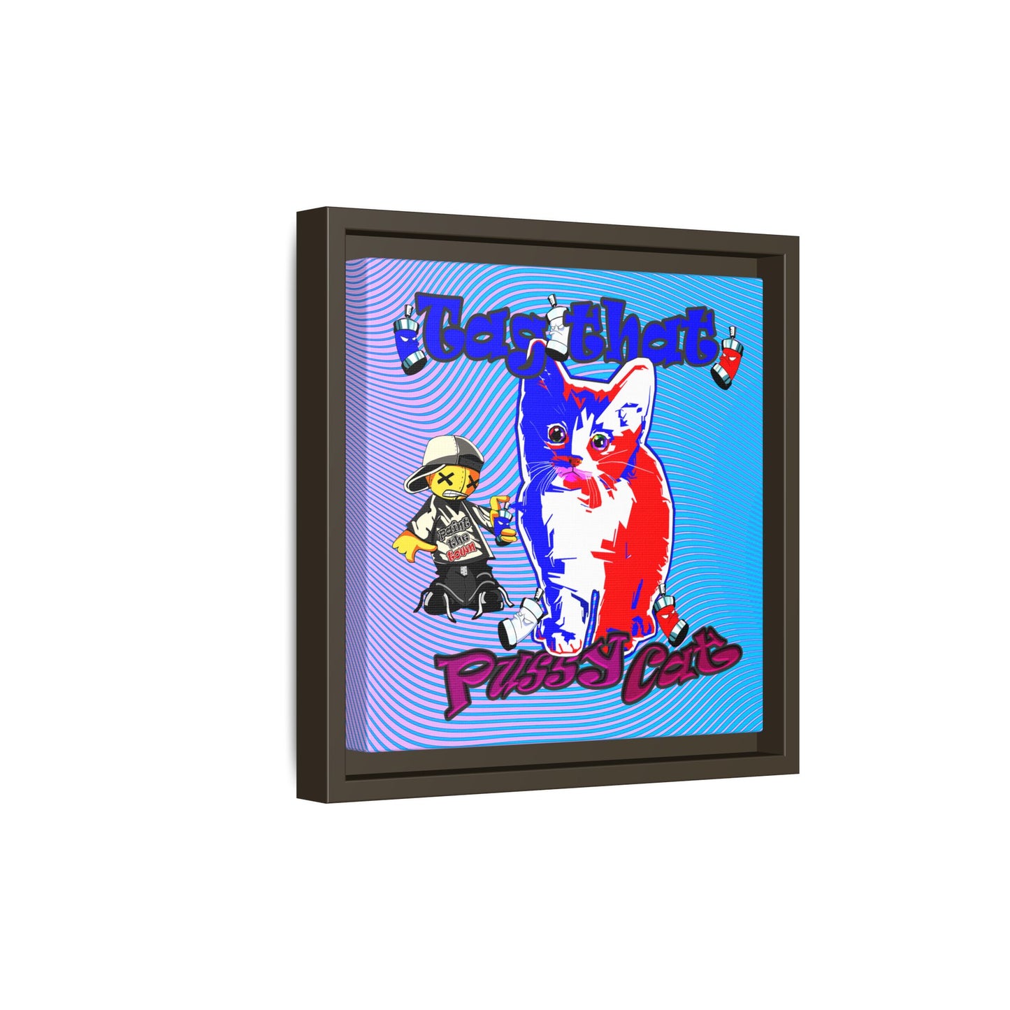 tag that - framed canvas art (light blue-purple wave)
