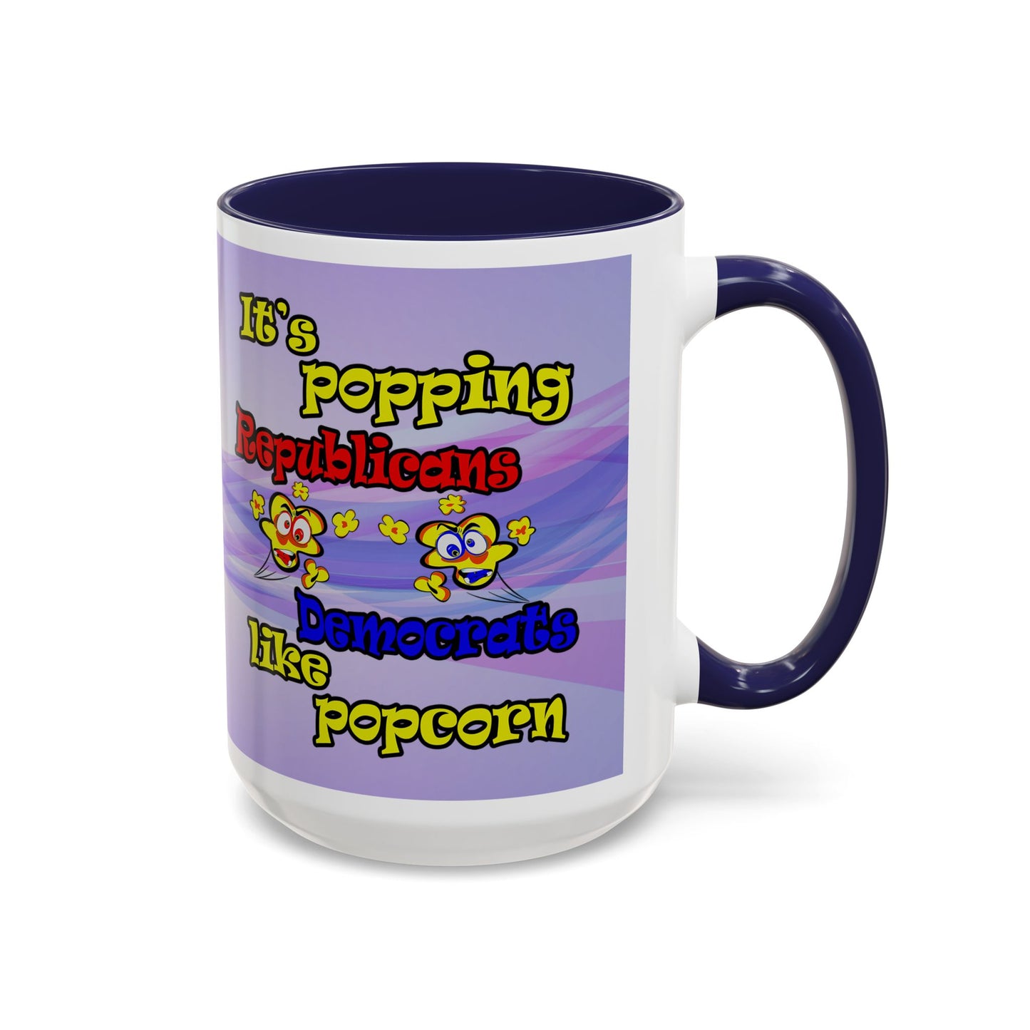 popping like popcorn - Accent Mug (light blue-pink wave)