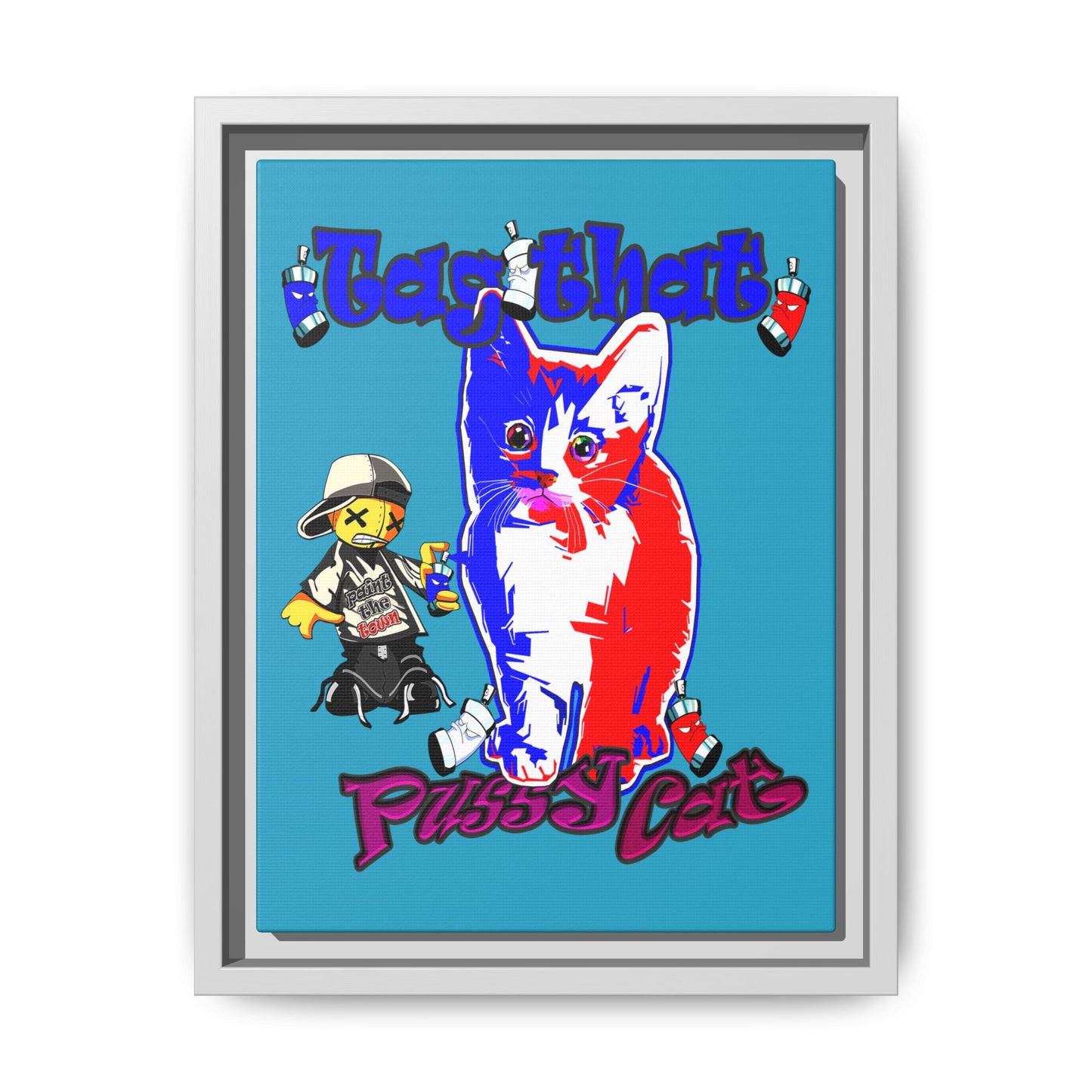 tag that - framed canvas art (turquoise)